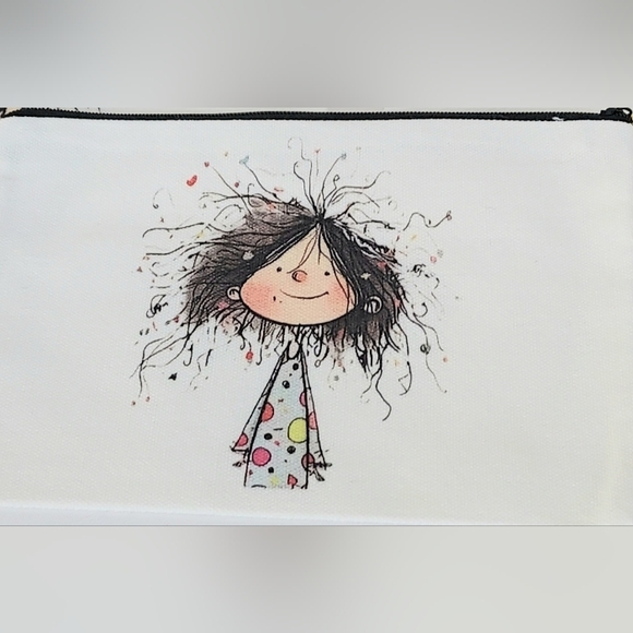 Cosmetic Bag Pouch SET of 4 Whimsical Girls Print   NWT - Picture 5 of 8